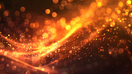 Obraz premium A vibrant abstract background with glowing bokeh and flowing light effects.