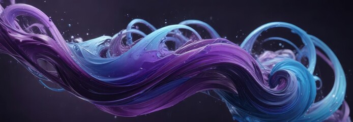 Purple and blue abstract swirls in a unique blend, modern art, purple tone