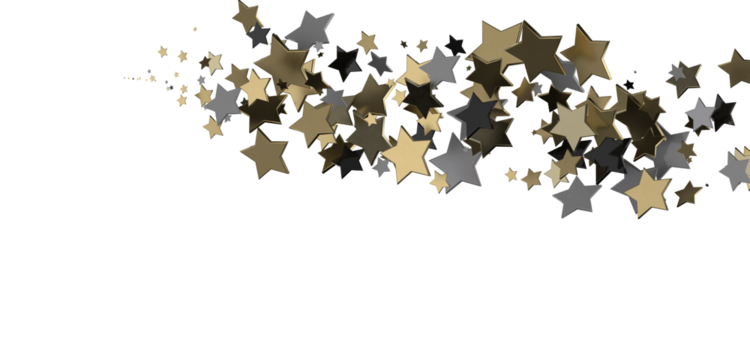 Stars - stars background, sparkle lights confetti falling. magic shining Flying christmas stars on night