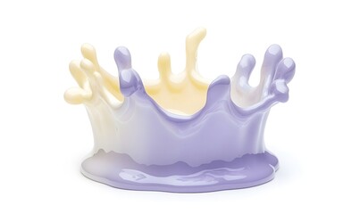 Obraz premium Lavender-yellow liquid splash crown, studio shot, white background, food advertising
