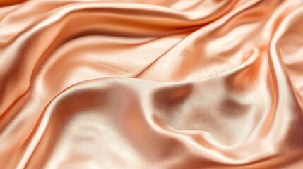 Fototapeta premium Draped Peach Colored Silk Fabric Texture Background