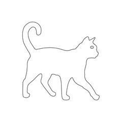 Cat Line Art Illustration Vector With White Background.