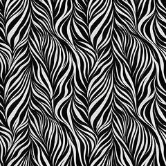 Obraz premium Zebra print pattern with black and white stripes. Seamless pattern