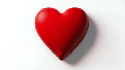 Obraz premium Red 3D heart on a white background