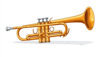 Obraz premium A Shiny Gold Trumpet Musical Instrument