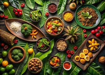 Diverse Biome Food Photography: Tropical Rainforest, Temperate Forest, Desert Cuisine
