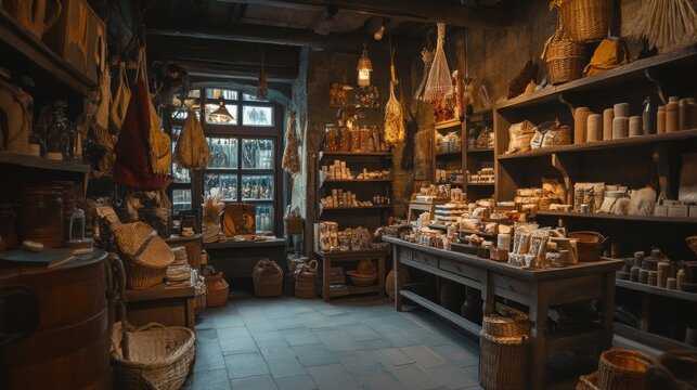 A Rustic Emporium: A Glimpse into an Old-World General Store
