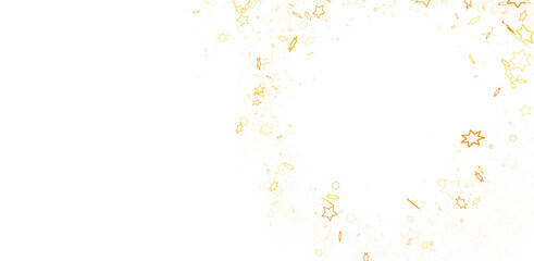 XMAS Stars - Banner with golden decoration. Festive border with falling glitter dust and stars.