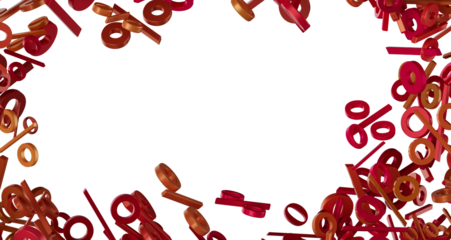 3d Sales icons floating in the air 3D rendering