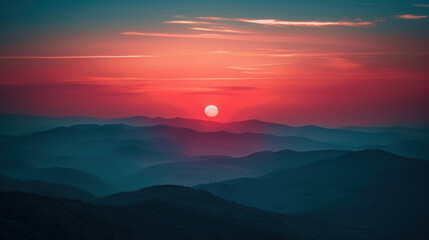 Obraz premium Sunset over the Mountains