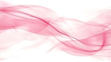 Abstract Pink Waves Flowing Softly White Background