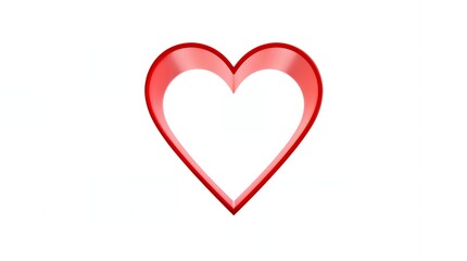 3d Red heart outline with slightly brighter edges