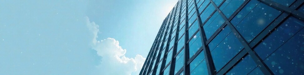 Obraz premium Office tower with glass facade , modern design, corporate center