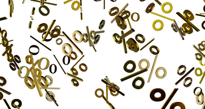 percent shopping digital in 3d. background