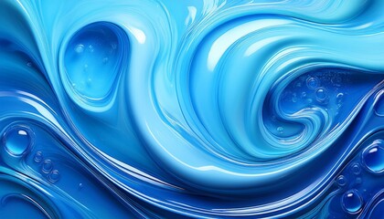 Fototapeta premium blue hyaluronic acid gel or serum swirling texture background moisturizing and hydrating cosmetic product concept