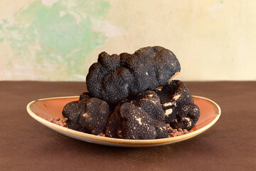 Plate of Fresh Black Truffles – A Gourmet Delicacy