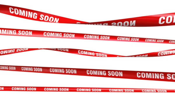 Red ribbons with coming soon text