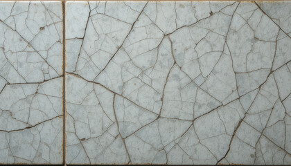 Close-up of cracked marble tiles showcasing intricate patterns.