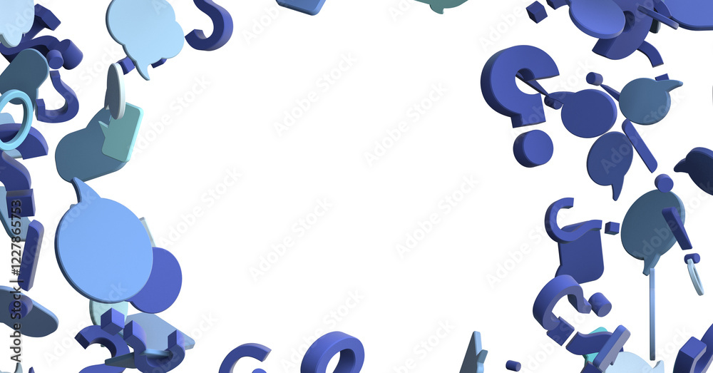 Poster touching 3d rendering flying email icon with his fin