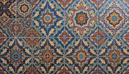 Colorful decorative tiles with intricate geometric patterns.