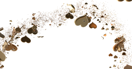 realistic isolated heart confetti on the transparent background for decoration and covering. Concept of Happy Valentine's Day,