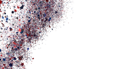  Red Blue White Stars Confetti Overlay