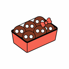 chocolate cake with red heart