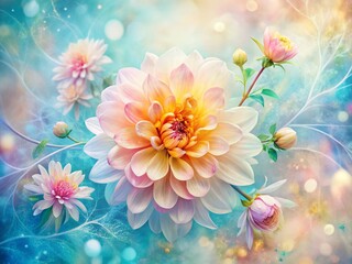 Obraz premium Elegant Abstract Spring Floral Double Exposure Stock Photo - Delicate Blossoms & Swirls