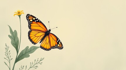 Obraz premium Monarch Butterfly on Yellow Flower