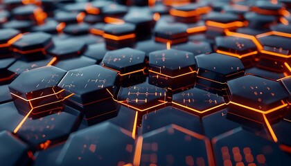 Fototapeta premium a close up of hexagons
