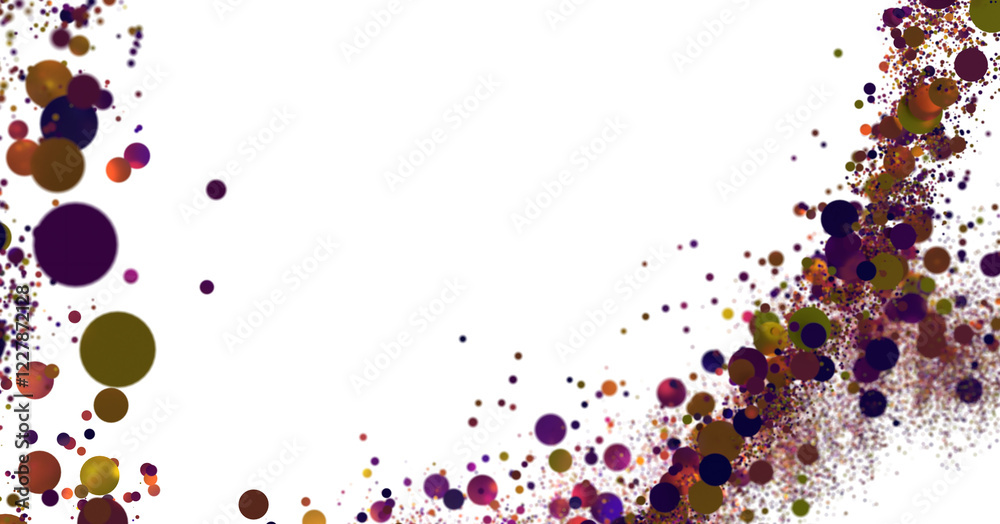 Poster multicolored paper confetti on transparent background. realistic confetti flying. colorful scattered