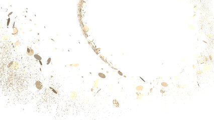 Euphoric Eruption: Magnificent 3D Illustration Showcasing Bursting gold Confetti PNG