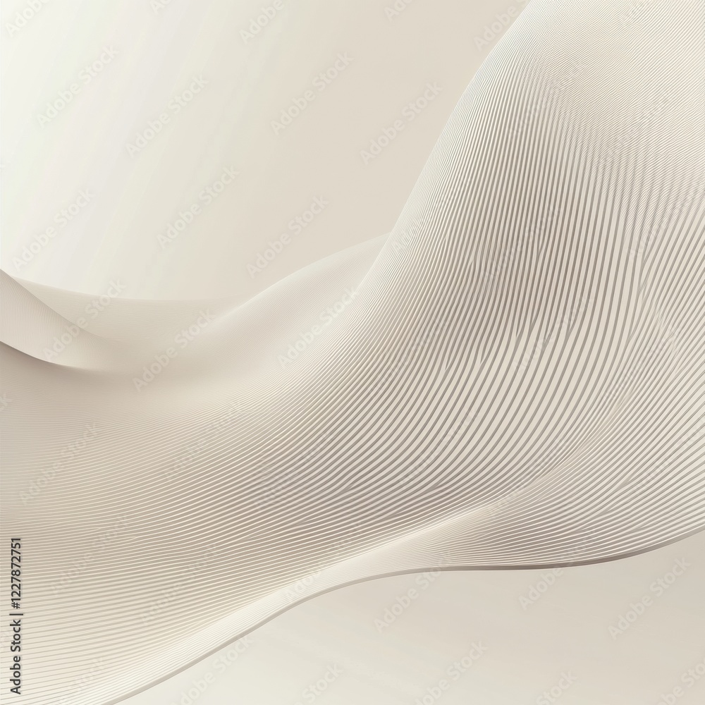 Aufkleber Soft, flowing fabric with subtle texture in neutral tones, creating an elegant, minimalist ambiance in a serene setting. Generative AI