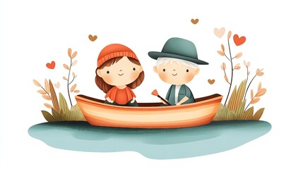 Elderly Friendship & Community retirement happiness Elderly Hobbies & Creativity A couple enjoying a romantic boat ride.