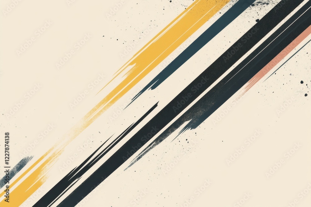 Poster Colorful abstract lines intersecting at various angles on a light background. Generative AI