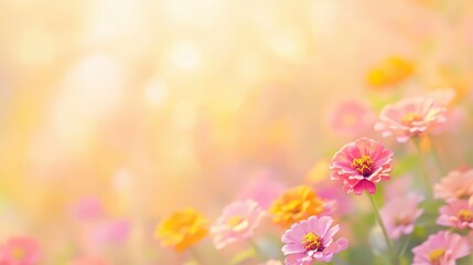 Pink flowers blooming in sunlight, captivating closeup of nature's beauty pink