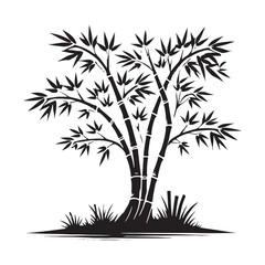 Nature-inspired Bamboo Tree silhouette for elegant artwork - Bamboo tree silhouette - Bamboo tree vector - Bamboo tree illustration - Bamboo silhouette - Bamboo vector
