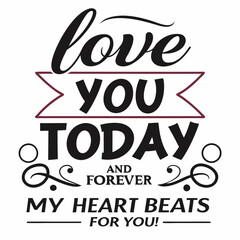 valentine day typography design