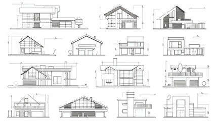 Modern Architectural Design Set Icons Vector Illustration