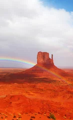 Fotobehang Rood The rainbow  in reservation of Indians Navajo  © Kushnirov Avraham