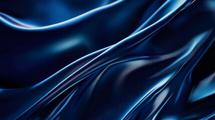 Obraz premium Smooth dark blue fabric creates a luxurious and elegant ambiance in close-up view