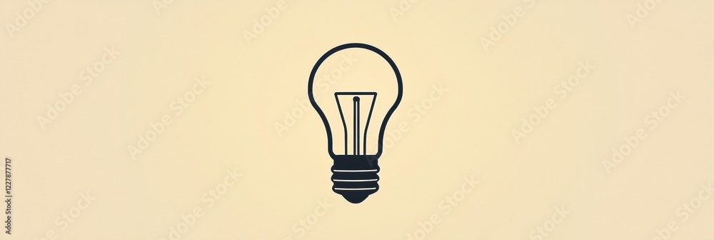 Aufkleber illustration of a light bulb symbol representing ideas and inspiration in a minimalistic design. gen