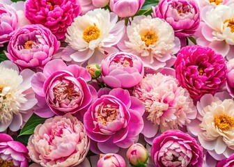 Fototapeta premium Elegant Peony Flower Pattern with White Space for Branding - Stock Photo