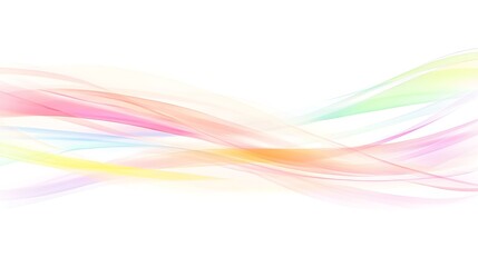 Abstract Pastel Waves Flowing Seamlessly Across White Background