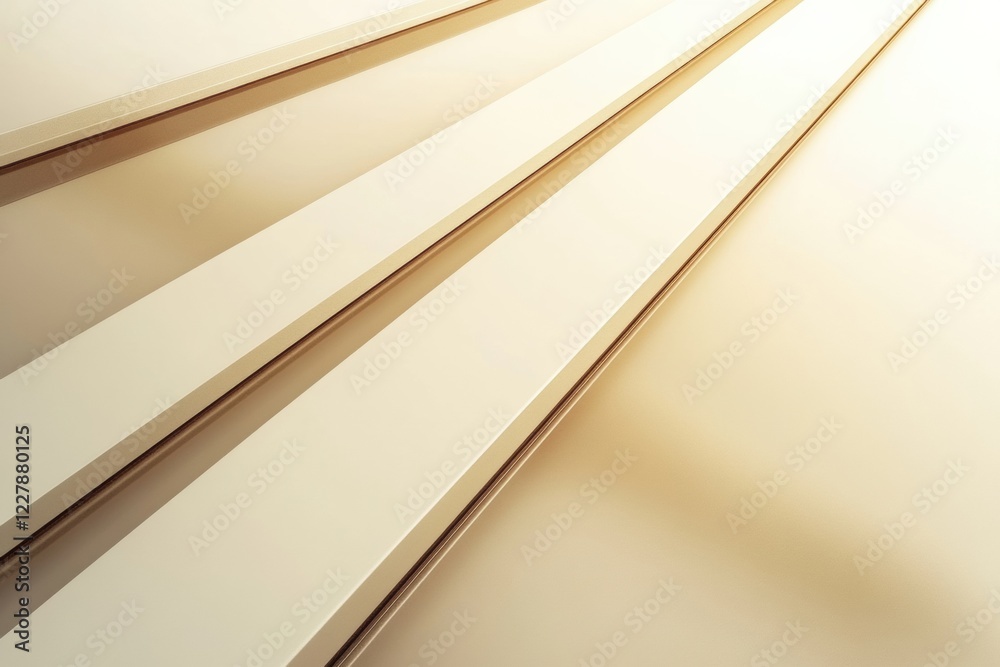 Leinwandbilder Modern design featuring smooth wooden planks arranged in parallel lines in a warm interior setting during daylight. Generative AI