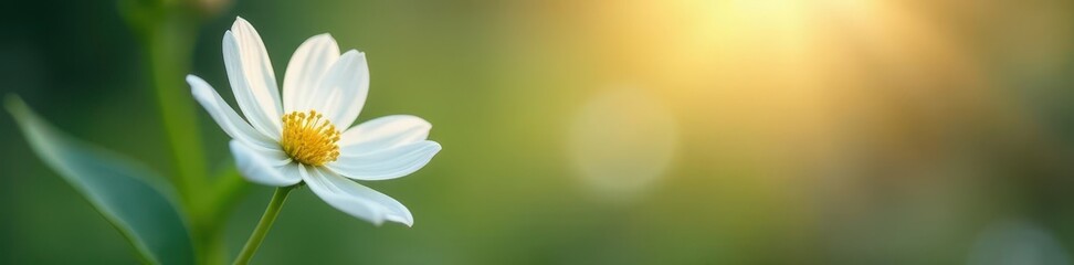 Single white flower, ethereal glow, soft focus,  background,  isolated,  white
