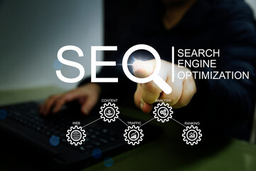business people use SEO tools, Unlocking online potential. Boost visibility, attract organic...