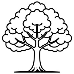 Bodhi tree line art vector illustration 