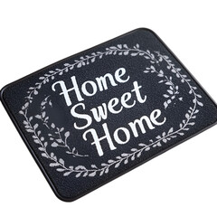 "Home Sweet Home" doormat with elegant design on transparent background