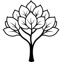 Obraz premium southern magnolia tree line art vector illustration 